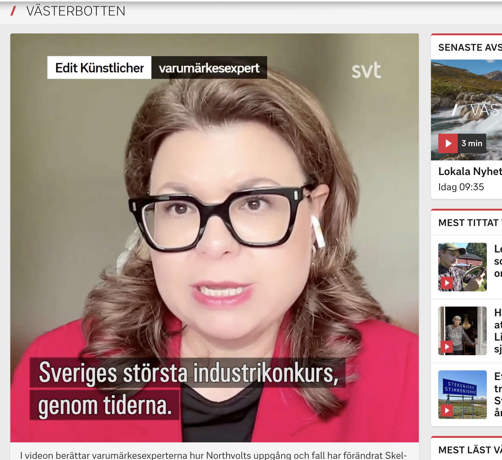 Featured image for “Edit Künstlicher i SVT om hur Skellefteås varumärke påverkas av Northvolt-konkursen”